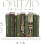 ORITZIO Green Faux Books Set of 9 - Concealed Storage Faux Books Perfect for Coffee Table, Home Staging, Interior Design & Fashion Books, Old Money Asesthetic - Image 4