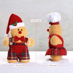 BWFY Set of 2 Christmas Decorations Indoor Gingerbread Man with Chef Hat Bowknot for Christmas Ornament Home Decor Gingerbread Doll for Gift Door Window Table Tree Holiday Xmas Season Decor - Image 2
