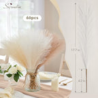 Serwalin 60PCS 17.7" Ivory Beige Sand Pampas Grass Decor for Home Decor - Image 6