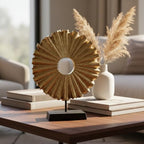 Modern Abstract Round Decorative Sculpture, Dining Living Room Desk Decor,Geometric Home Decor Statues,Shelf Top Decor Aesthetics, Coffee Tables or Office Shelves（Golden） - Image 5