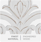 JFY Designs Fleur De Lis Carved Wood Wall Art, White Distress, 13x15 in - Image 6
