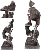 Silence is a Golden Statue Modern Mens Creative Office Home Room Decorations Sculpture Bookshelf Decorative 4.7 x 4.3 x 13.1in(Ancient Gold) Modern Home Décor - Image 2