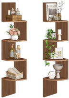 HOOBRO Corner Shelf Wall-Mounted, Set of 2 Floating Corner Shelves for Wall by HOOBRO
