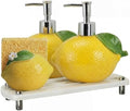 4 Pcs Lemon Kitchen Decor Ceramic Soap Dispenser Set by Singhoow