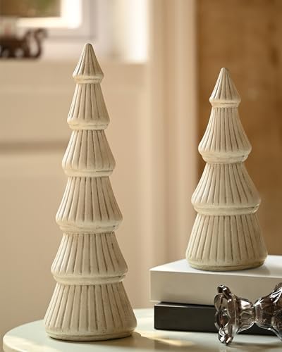 WONDROUS' DECO Wooden Christmas Tree Figurine Decor for Table Centerpieces by WONDROUSDECO