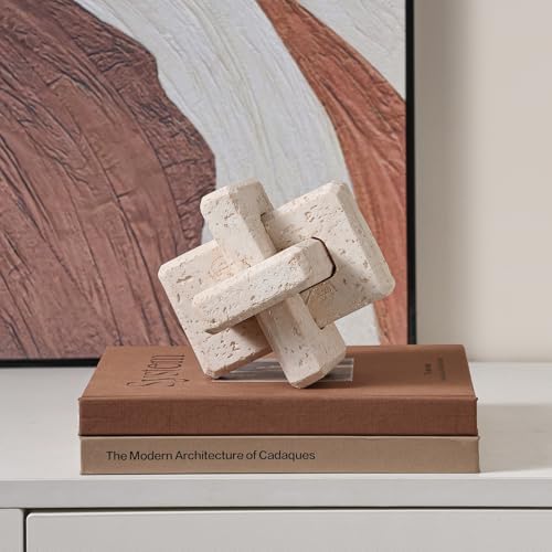 3-Link Knot Resin Travertine Decor, Coffee Table Book Shelf Decoration - Image 6
