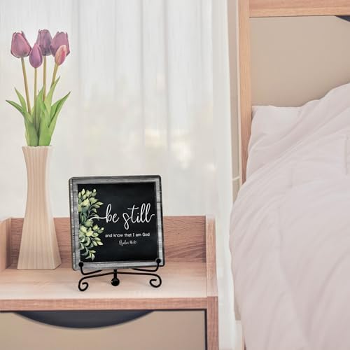 Home Decor, Farmhouse Be Still And Know That I Am God Shelf Decor For Living Room, Christian Gifts For Women Men, Entryway Tv Stand Fireplace Mantle Coffee Table Decoration (Still-13) - Image 3