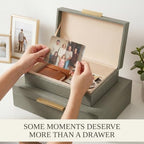 Decorative Storage Boxes with Lids - Set of 2 PU Leather Organizer Bins - Image 6
