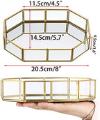 Hipiwe Mirror Glass Vanity Tray - Gold Ornate Makeup Organizer Perfume Tray - Image 5