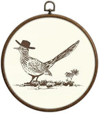 Cowboy Roadrunner Round Wall Decor, Western Decors for Home, Printed Canvas Wall Hanging for Bedroom Kitchen Office, Round Wall Decoration, Ranch Hanging, Circular Wall Hanging with Hooks,8 by Unknown