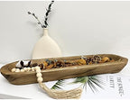 Wooden Dough Bowl Decor, Vintage Wooden Bowl Hand Carved Home Decor for Dining Table Center, Living Room, Kitchen Decor. (20inch brown) - Image 5