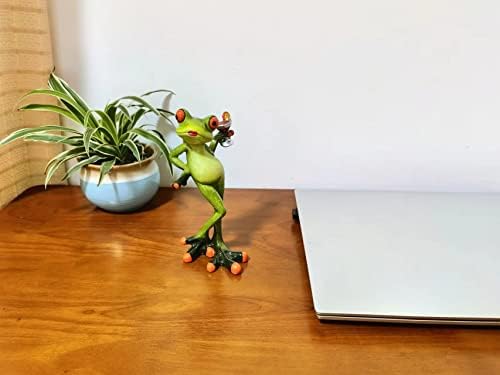 VVGIFTS Frog Figurines Cute Craft Resin Frog Statue for Home Bathroom Decor - Image 3