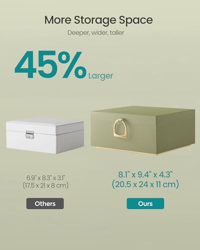SONGMICS 2-Layer Jewelry Box with Handle, Removable Tray, Floating Effect - Image 4