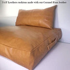 Caramel Light Tan Soft Faux Vegan PU Leather Fabric Sheet by The Yard Synthetic - Image 7