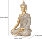 Golden Buddha Figurine - Meditating Seated Buddha Statue - resin Figurine - Image 5