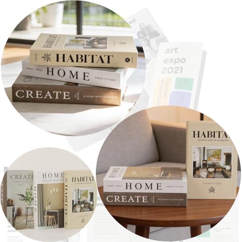 3 PCS Faux Decorative Books for Home Decor-Coffee Table Books Decor-Aesthetic Fake/Faux Books for Decoration,libros Decoration for Coffee Table, Shelf Accessories (3-Home Create Habitat) - Image 6