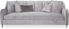MICHAEL AMINI Roxbury Park 94" W Velvet Sofa in Steel Gray/Slate by Michael+Amini