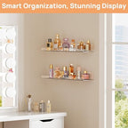 upsimples 2 Pcs 15" Acrylic Shelves for Wall Display and Storage, Clear - Image 5