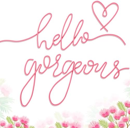 Hicarer Metal Hello Gorgeous Wall Art Minimalist Pink Wall Decor by Hicarer