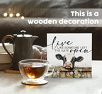 Cow Signs - Farm Cottagecore Animal Office Kitchen Bedroom Decor,Rustic Farmhouse Live like Someone Left the Gate Open Home Decor Wooden Signs,Cow Gifts for Women,8x8 - Image 2