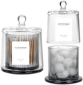 Qtip Holder Apothecary Jars with Lid, 2 Pack Thick Glass, Gray by rejomiik