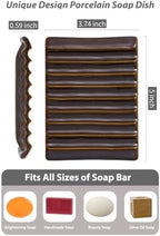 Zoeeker Bar Soap Holder, Ceramic Soap Dish Japanese Style for Countertop - Image 3