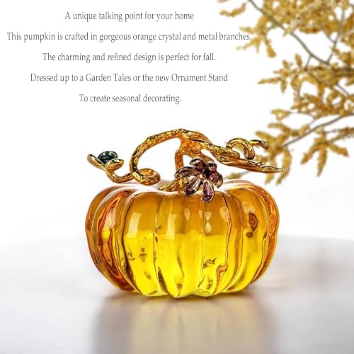 2.5'' Hand Blown Glass Pumpkin Figurines Harvest Fall Thanksgiving Decor - Image 4