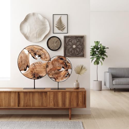 WELLAND Irregular Wood Sculpture, Tabletop Sculpture Collectible Decoration for Home Office Decor (Extra Large) - Image 4