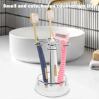 Toothbrush Holder Stand for Bathroom, Metal Toothbrush Organizer with Marble Base, Toothbrush Storage Collection for Family, Suitable for Home Hotel Countertop Vanity (Small, Chrome Finish) - Image 5