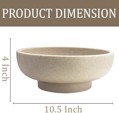 LIN CHUAN Decorative Bowl, Large Fruit Bowl, Sand Beige - Image 6