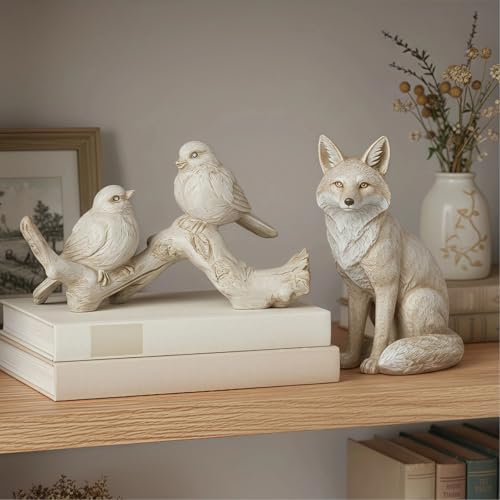 Braxio Bird Figurines Home Decor – Resin Tabletop Cream Love Birds on Branch, Farmhouse Shelf & Desk Accent for Living Room, Bedroom, Office, 6 x 2.3 x 3.4 Inches - Image 6