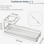 Toothbrush Holders for Bathrooms, 4 Slots Metal Tooth Brushing Organizer - Image 2