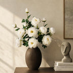 Artificial Peony Flowers, White,4PCS, 31.5'' Long Stem - Image 6