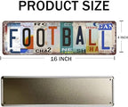 Football Decor Vintage Football Tin Sign Sports Decor For Boys Bedroom Poster Metal Street Signs For Bedroom Man Cave Wall Decoration 16 X 4 Inches - Image 2