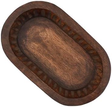 Samhita Mango Wood Decorative Bowls for Home Décor, Decorative Long Wooden Bowl for Table Centerpiece (10" x 6" x 2") - Image 4