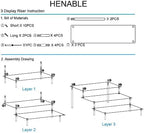 HENABLE 2PCS Large Acrylic Display Risers, Perfume Stand Organizer, Clear Acrylic Shelf Risers for Display Stands for Food, Tabletop Use, Amiibo Funko POP Figure, 3 Tier Clear Cupcake Stand Risers - Image 6