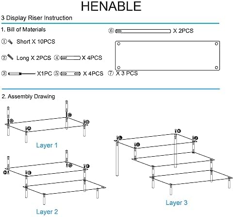 HENABLE 2PCS Large Acrylic Display Risers, Perfume Stand Organizer, Clear Acrylic Shelf Risers for Display Stands for Food, Tabletop Use, Amiibo Funko POP Figure, 3 Tier Clear Cupcake Stand Risers - Image 6