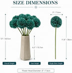 Mandy's 12pcs Artificial Teal Ball Chrysanthemum Flowers - Image 3