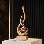 FJS Bronze Abstract Flame Sculpture for Living Room Coffee Table Decor - Image 7