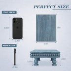 EOSAHR Wood Riser with Beaded: Pedestal Stand for Bathroom Decor, Blue - Image 3