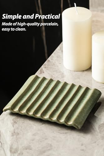Zoeeker Soap Dish, Ceramic Bar Soap Holder for Shower with Self Drain - Image 5