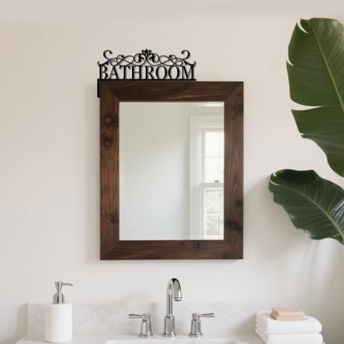 CUTHOLLOW Bathroom Door Topper Sign Metal Wall Art Decor - Image 6
