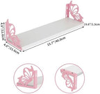 Hoikwo 3 Pack White Pink Butterfly Wall Shelves - Image 3