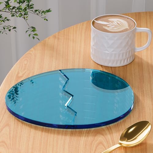 Acrylic Coaster Decorative Plates,Office Desk Accessories, Clear Dinosaur Egg Shape Coffee Cup Decor, Perfect for Tabletop Protection and Display. by Leadiy