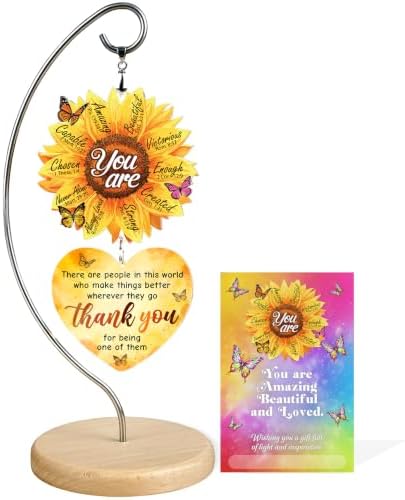 Sunflower Gifts for Women - Christian Inspirational Desk Decor, You are Enough Keepsake Ornament - Religious Thank You Gift for Her, Teacher, Coworker, Friend, Nurse - Encouragement Birthday Gift by Hanatoca