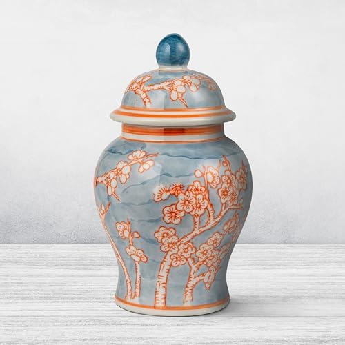 Creative Co-Op Decorative Ceramic Ginger Jar with Domed Lid, Light Blue - Image 6