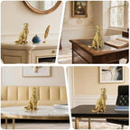 Cheetah Statue for Home Decor, 8" Resin Sitting Leopard Sculpture, Gold Desktop Decoration for Living Room, Dining Room, Office,Shelves, Tv Stand, Coffee Table or Entry Way - Image 6