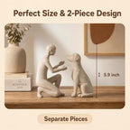 Adjustable Minimalist Dog and Human Resin Sculpture for Home Shelf Decor - Image 3