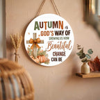 Fall Christian Decorations for Home, Fall Wooden Door Sign - Image 6