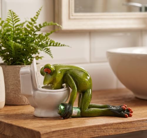 VVGIFTS Frog Figurines Cute Craft Resin Frog Statue for Home Bathroom Decor - Image 7